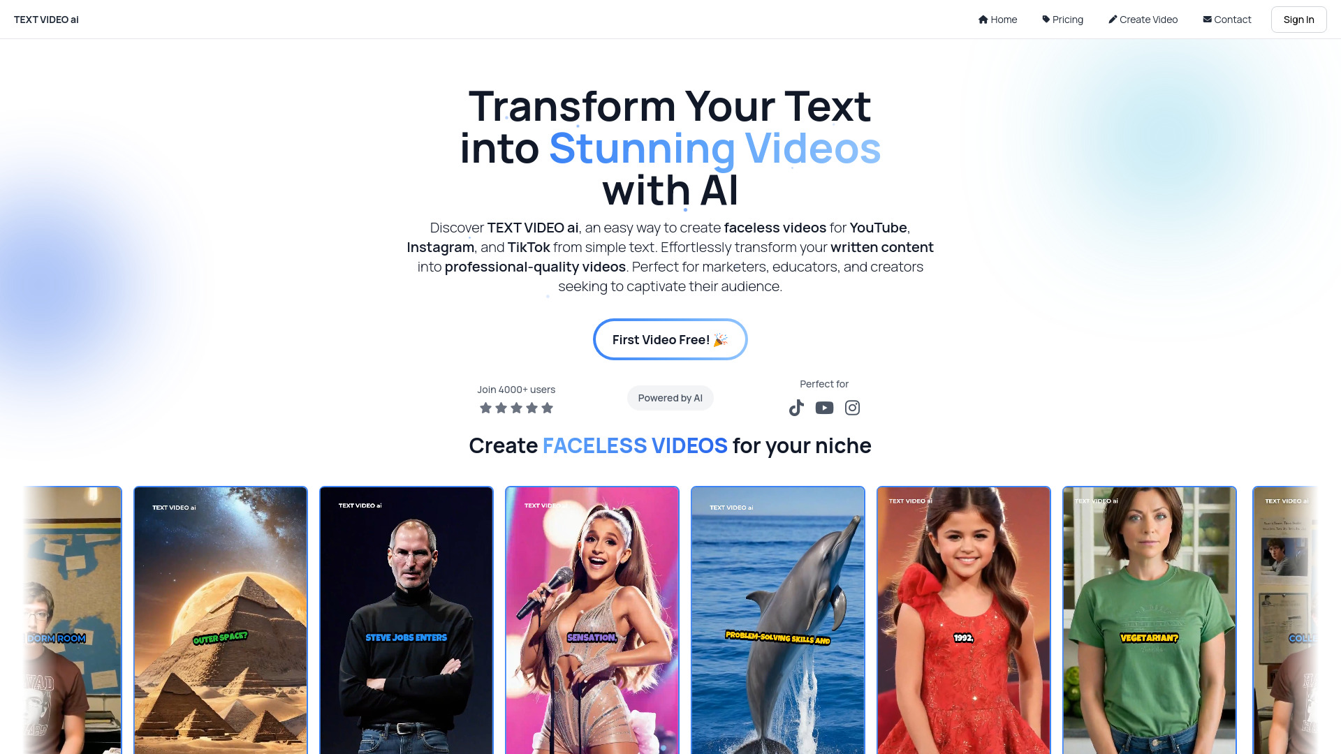 TEXT VIDEO ai