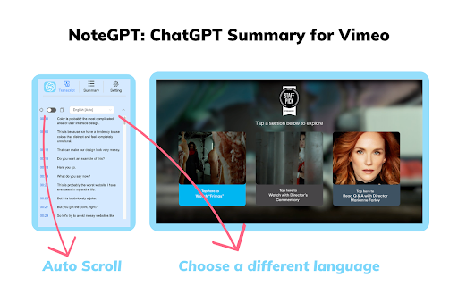 Vimeo Summary Generator Chrome Extension - 谷歌插件