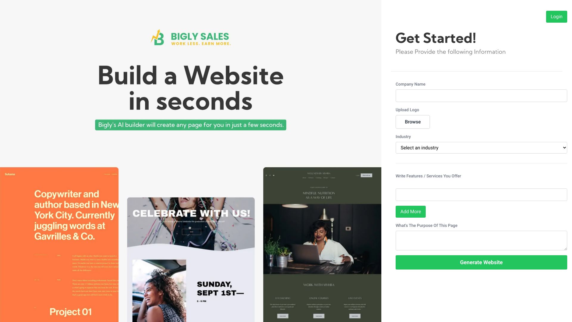 Bigly Pages AI Builder
