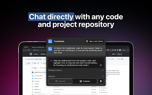 ChatGPT-powered AI Github Code Understanding Tool - 谷歌插件