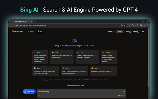 Bing AI Chrome Extension - 谷歌插件