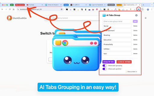AI Tabs Group - 谷歌插件