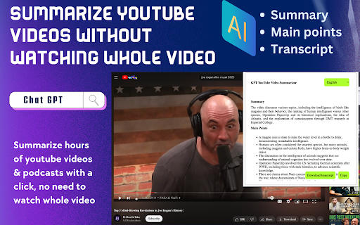 YouTube Summarizer - 谷歌插件