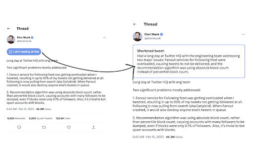 Lets you summarise long-form tweets - 谷歌插件