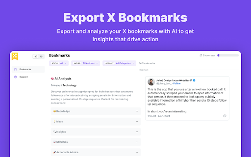 Export X Bookmarks - 谷歌插件