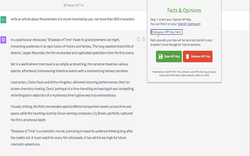 Facts & Opinions Extension - 谷歌插件