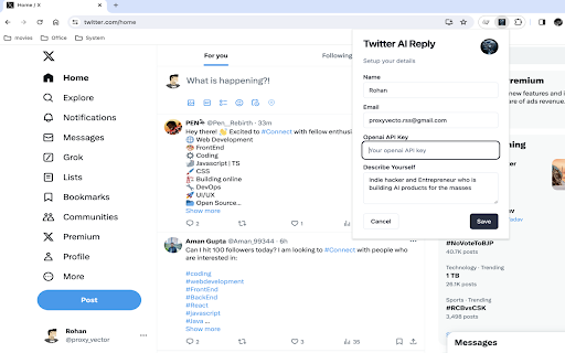 AI Twitter Reply Generator - 谷歌插件