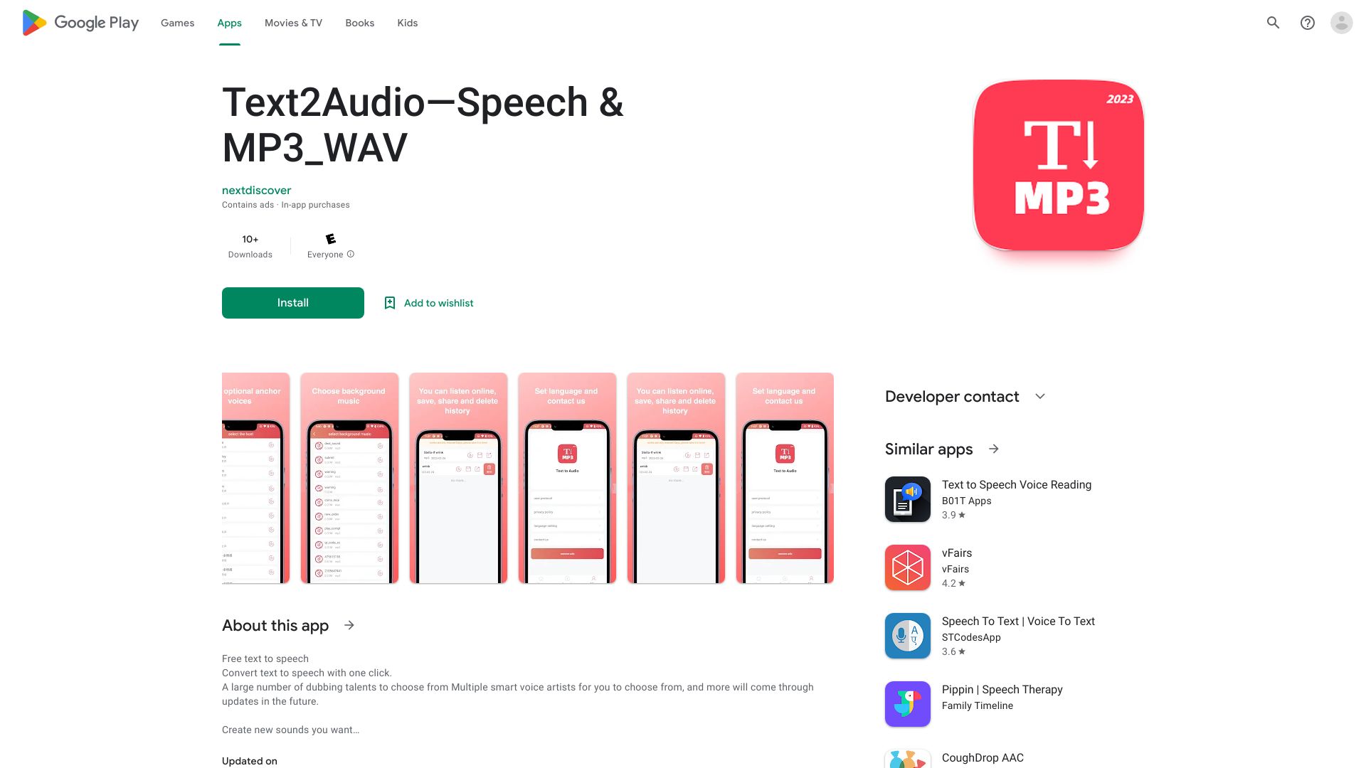 Free text to speech