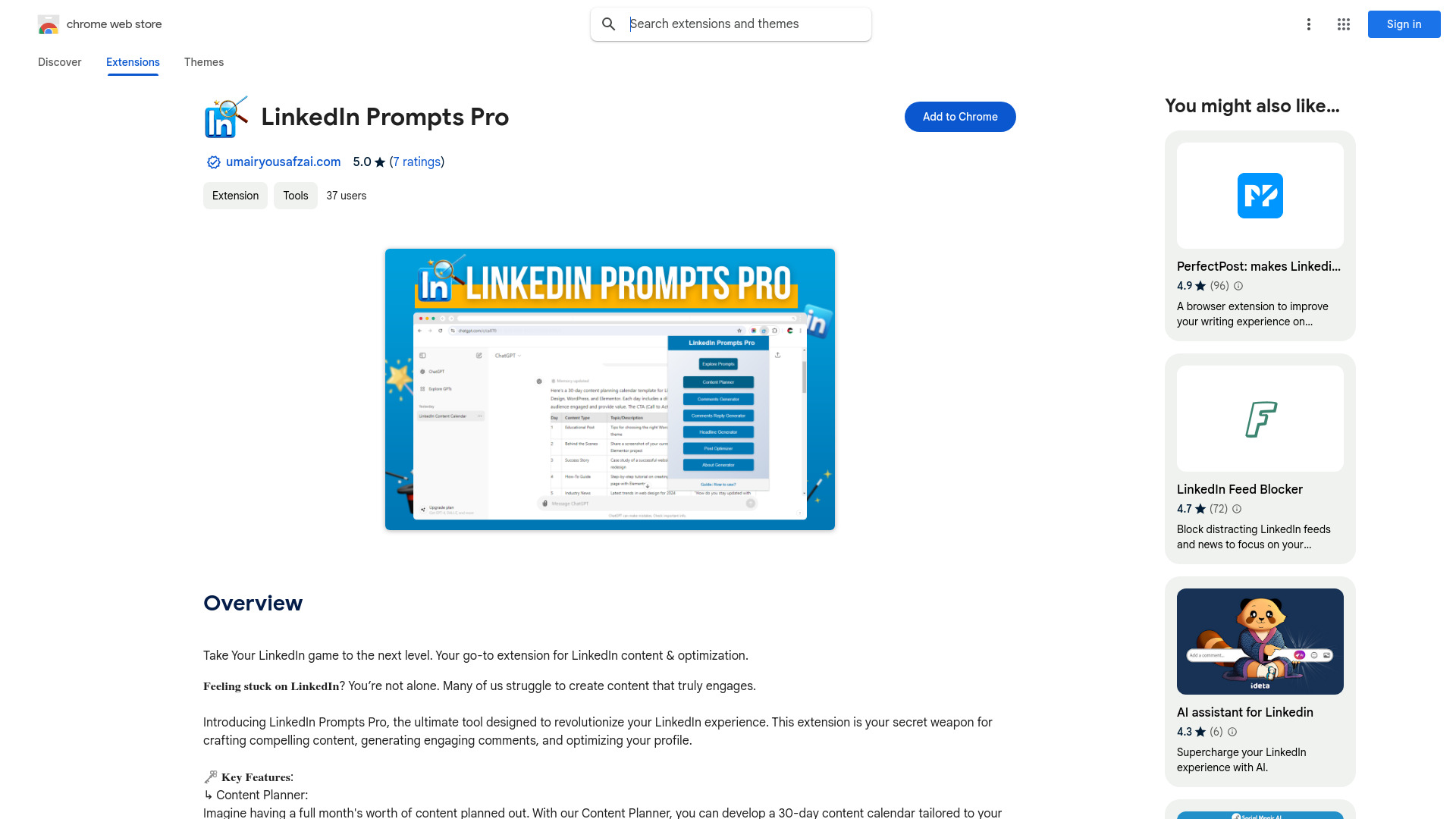 LinkedIn Prompts Pro - 谷歌插件