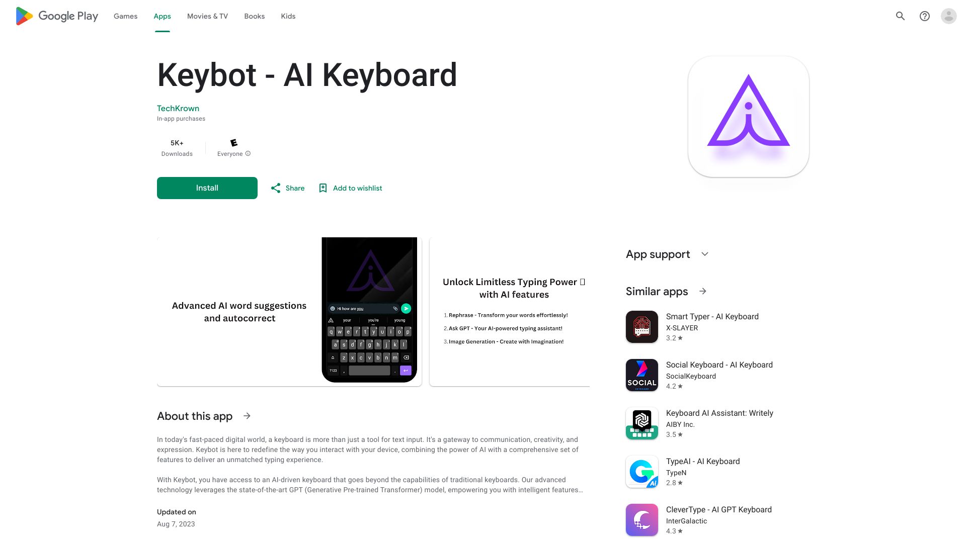 Keybot - AI, GPT type Keyboard