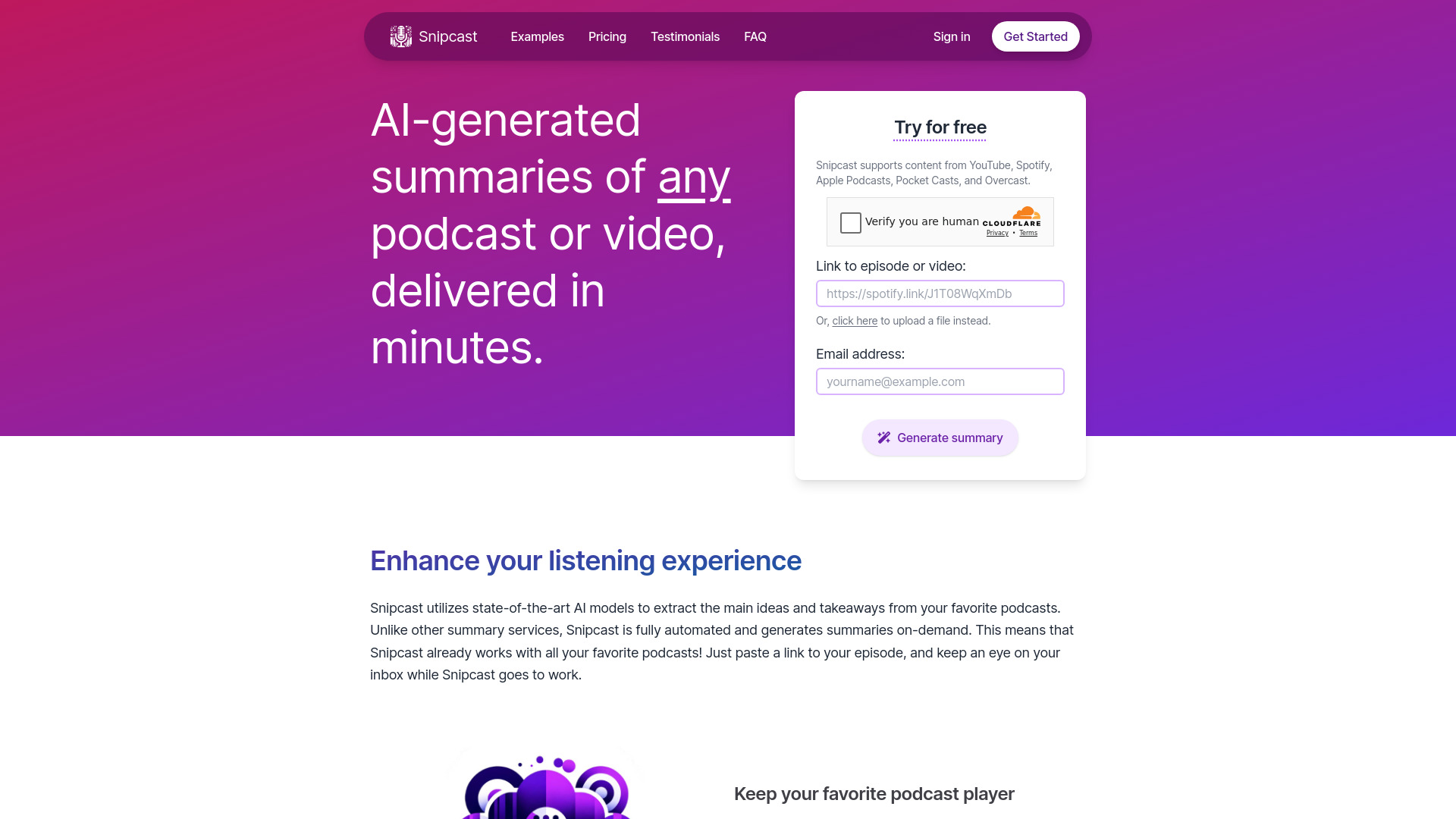 Snipcast.io