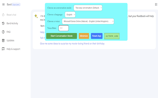 Google Bard Voice Extension - 谷歌插件