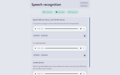 Speech Recognition Chrome Extension - 谷歌插件