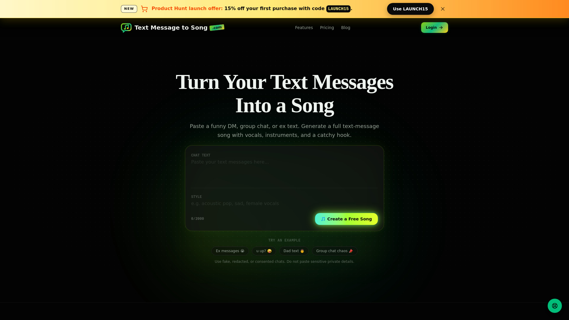 Text Message to Song