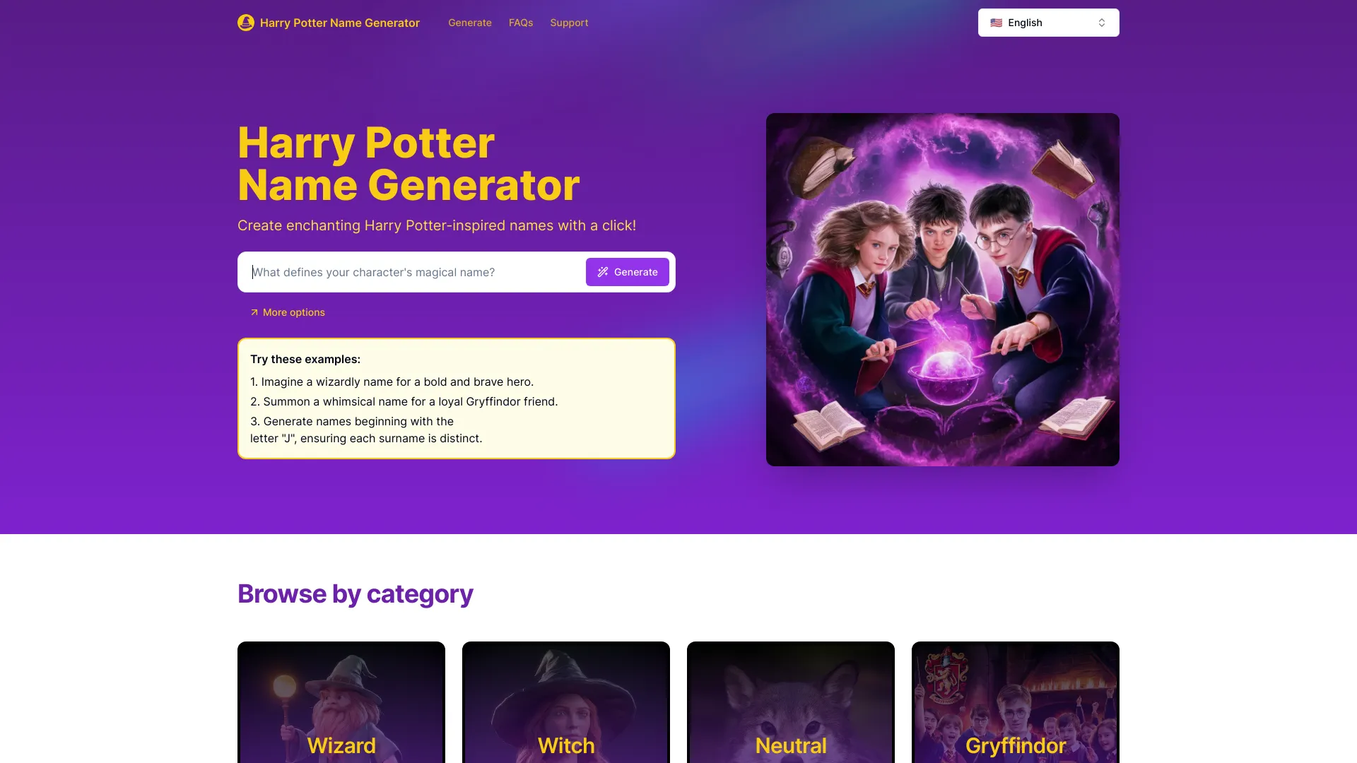 Harry Potter Name Generator