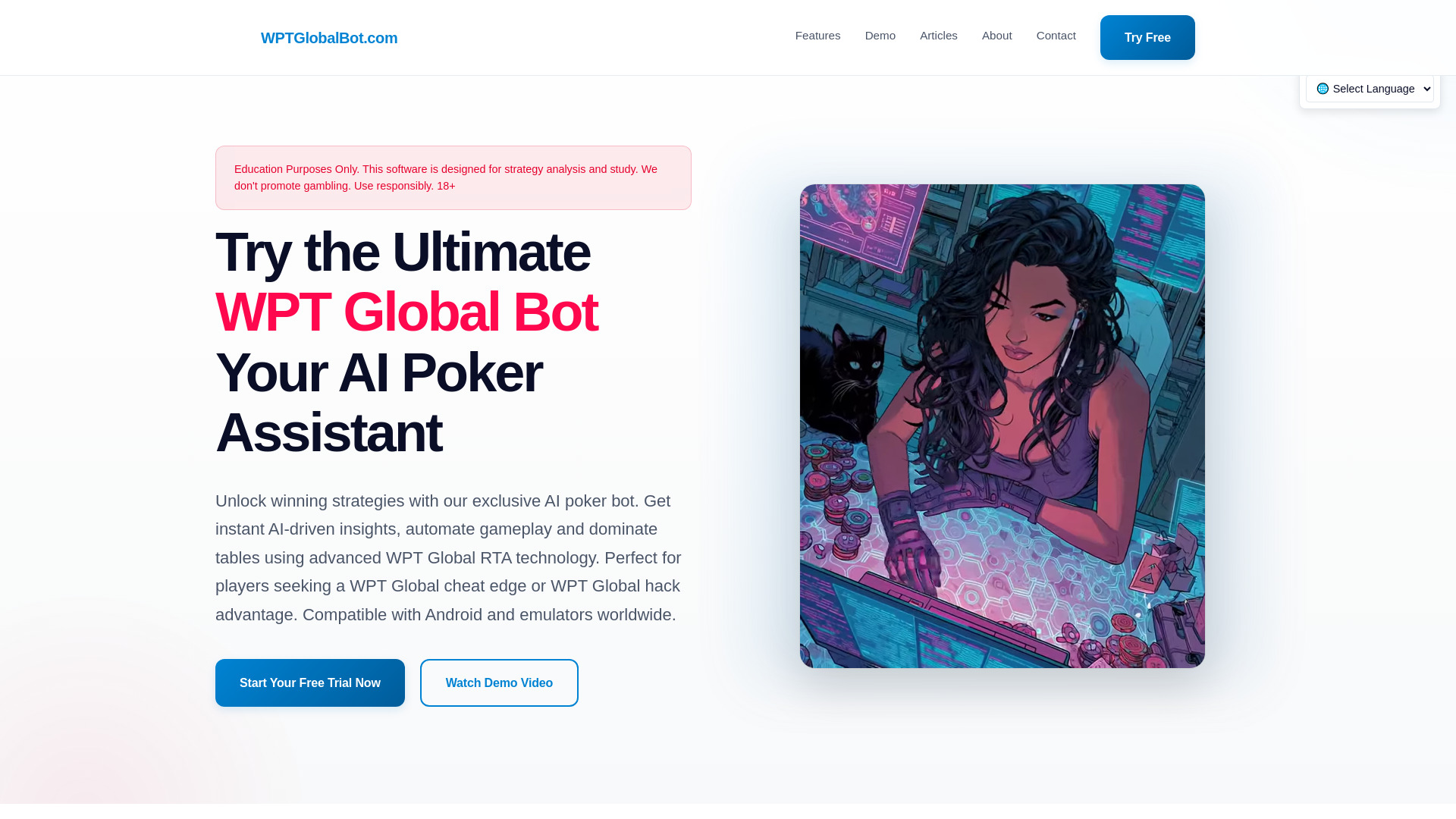 WPT Global Bot - AI Poker Assistant & Strategy Trainer for WPT Global