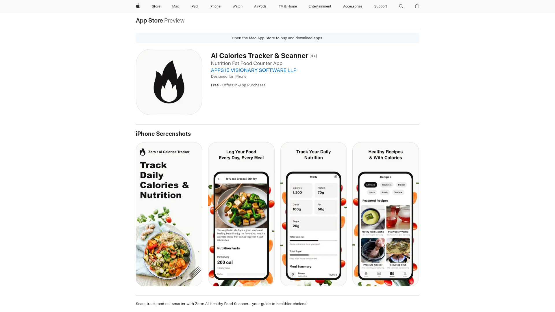 Zero: AI Healthy Food Scanner