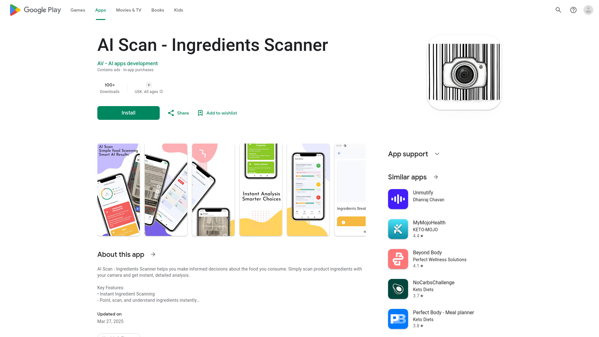 AI Scan - Ingredients Scanner