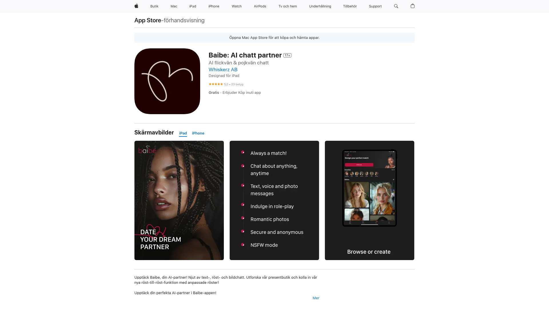 Baibe: AI chatt partner