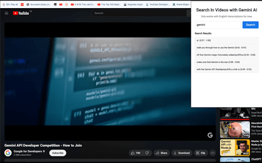 Search in YouTube Videos with AI - 谷歌插件
