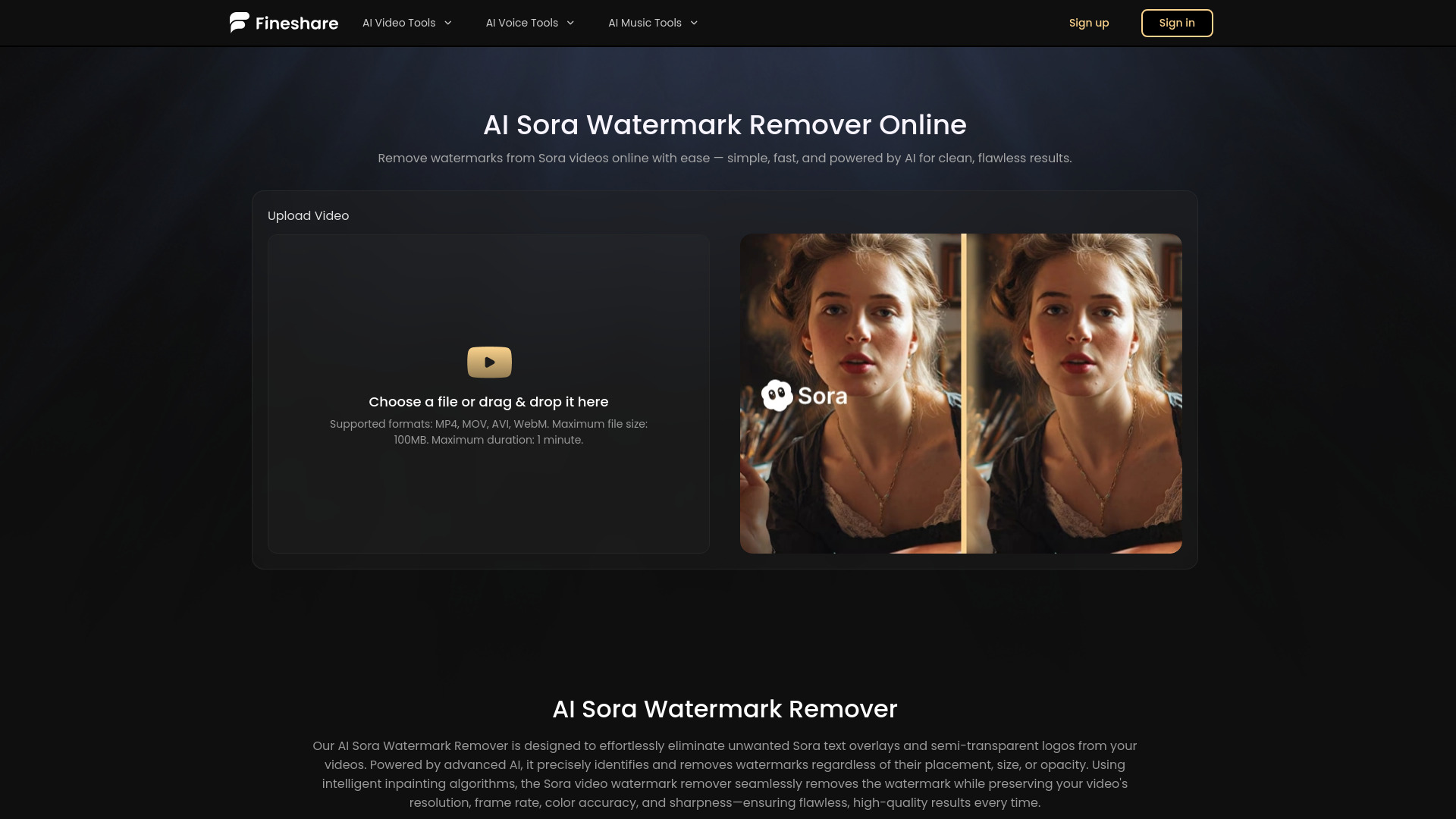 Sora Watermark Remover by Fineshare