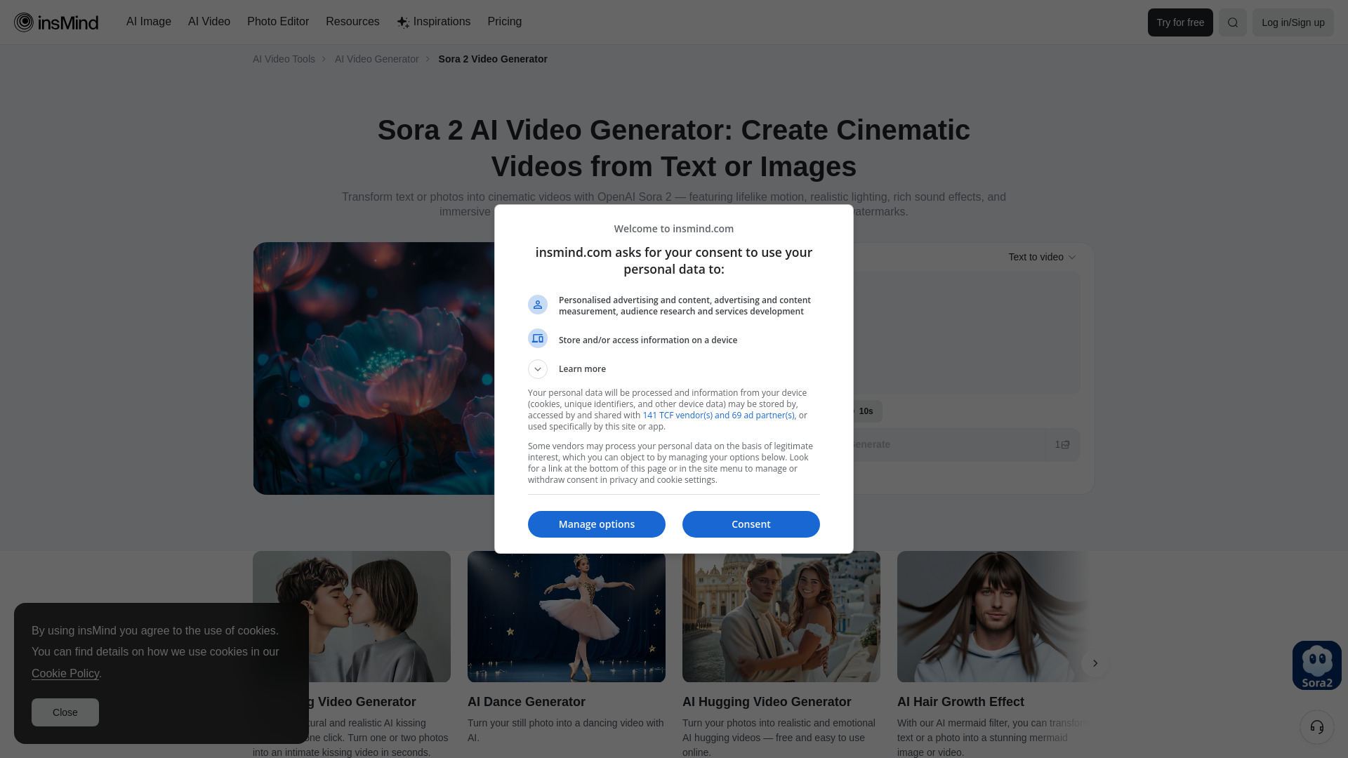 Sora 2 AI Video Generator – Text & Image to Video Online by insMind