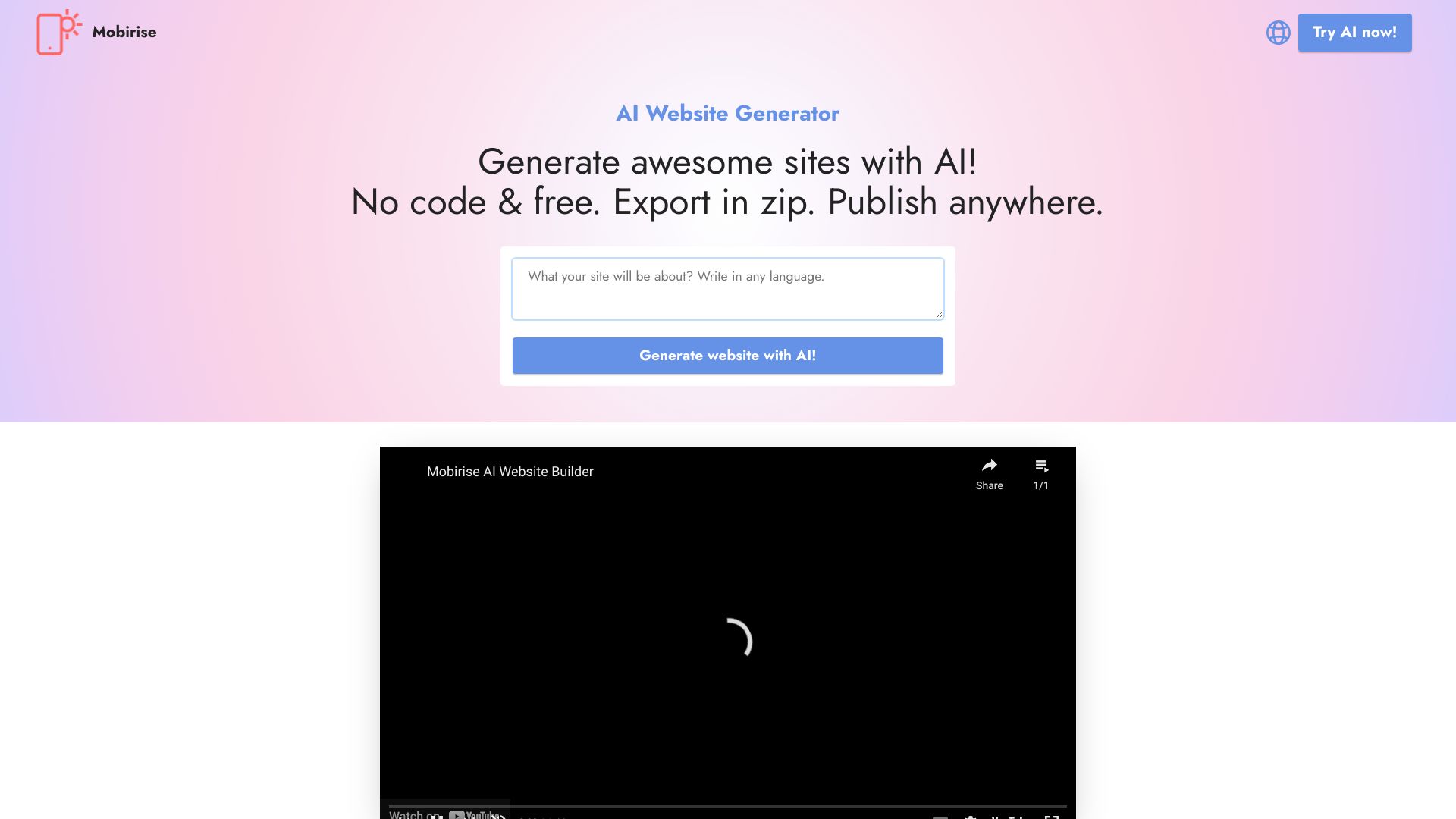 Mobirise AI Website Builder