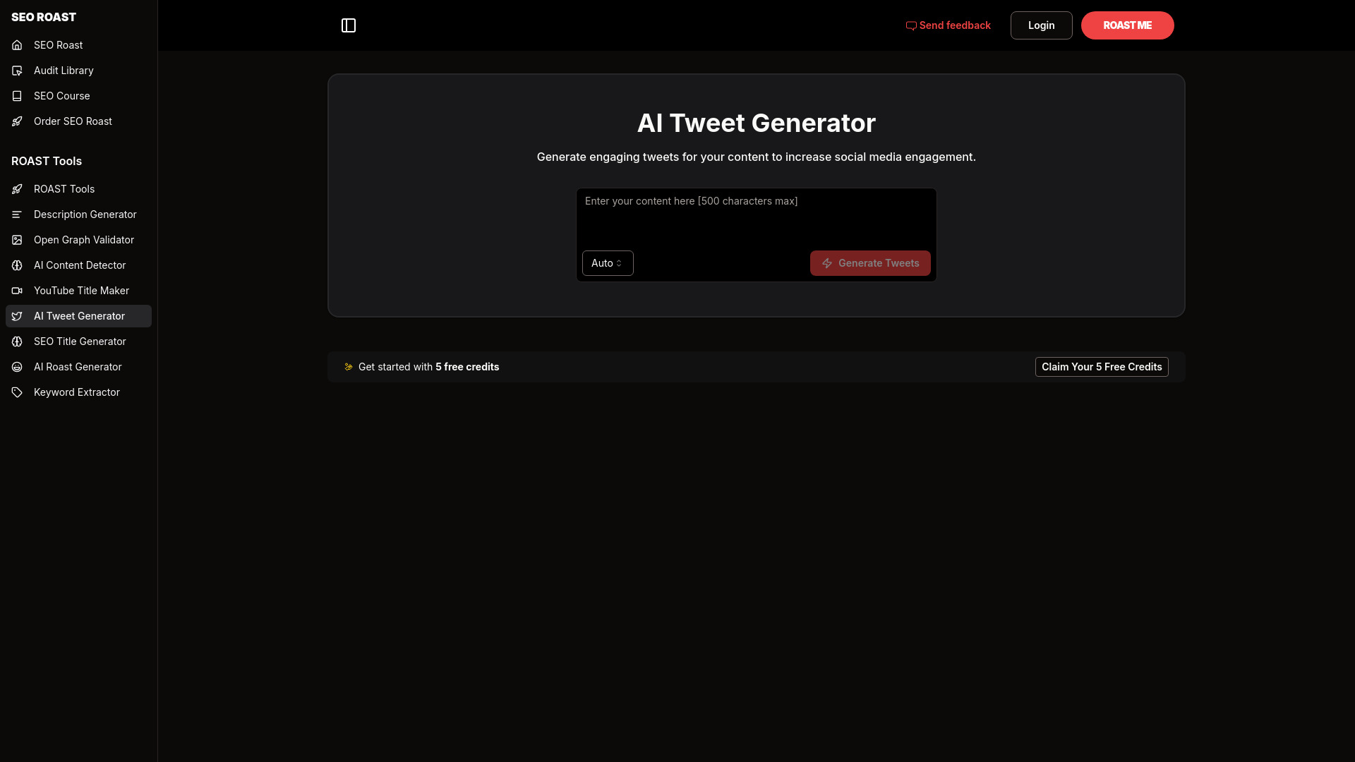AI Tweet Generator | ROAST TOOLS