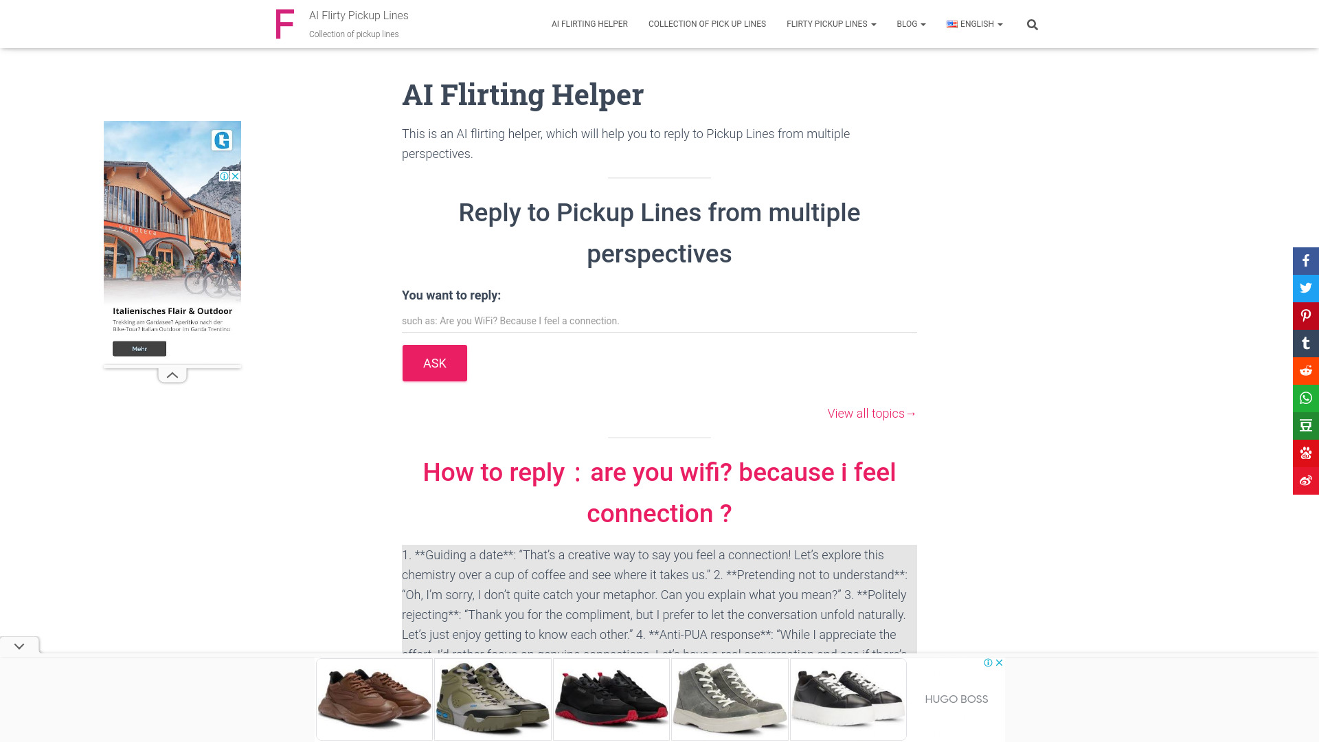 Flirty pickup lines