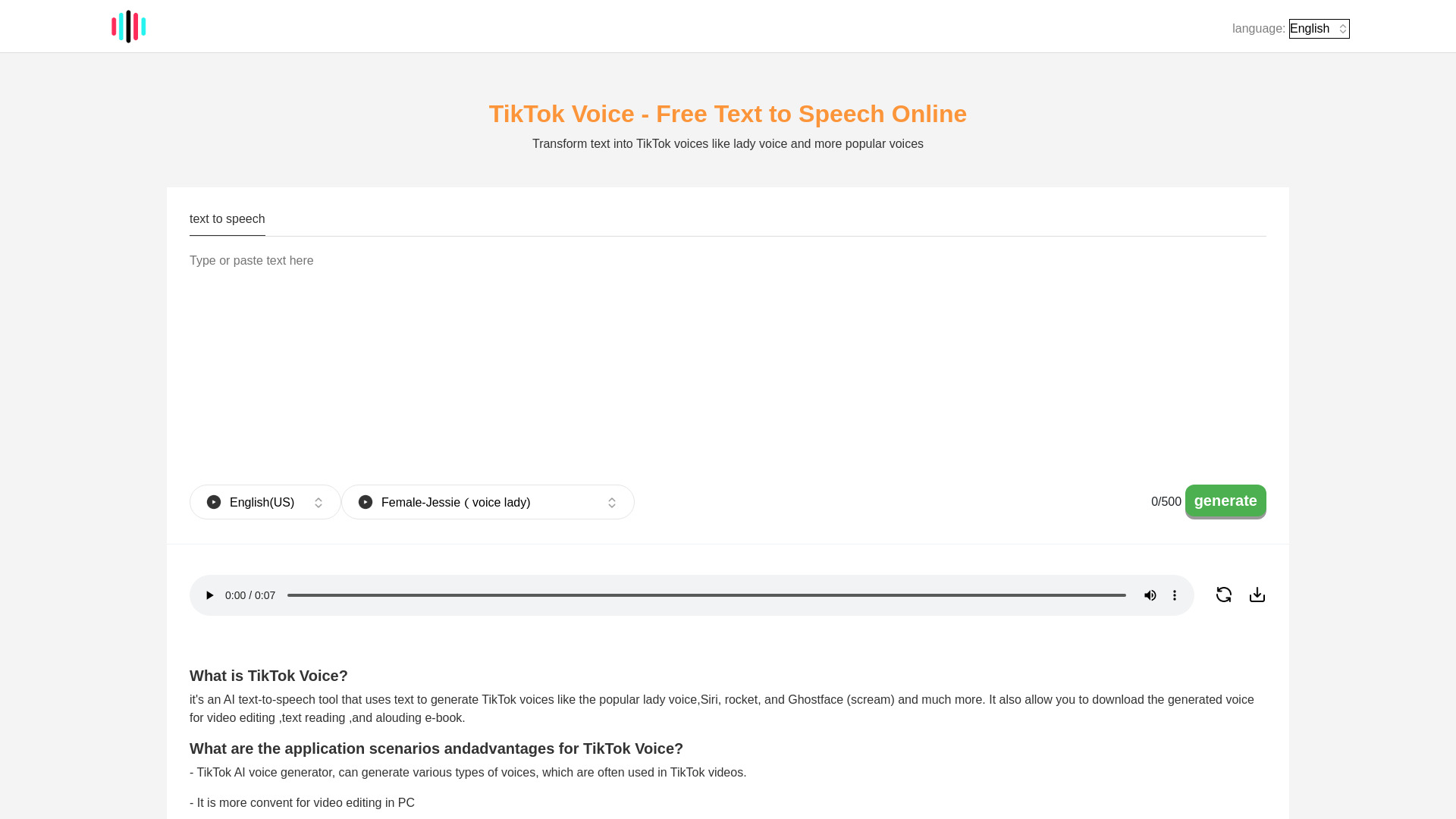 TikTok Voice Generator