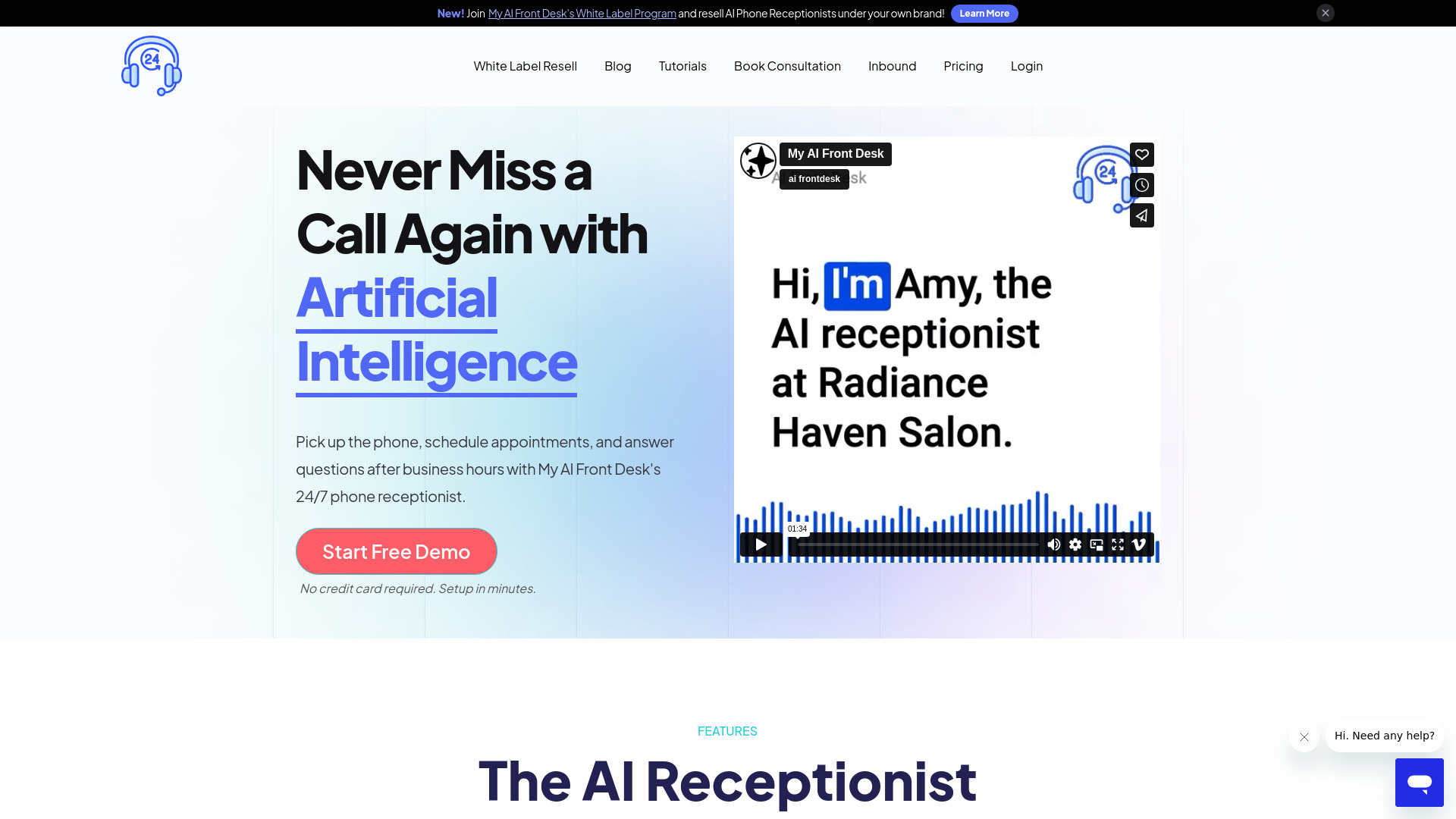 Frontdesk | AI Phone Receptionist