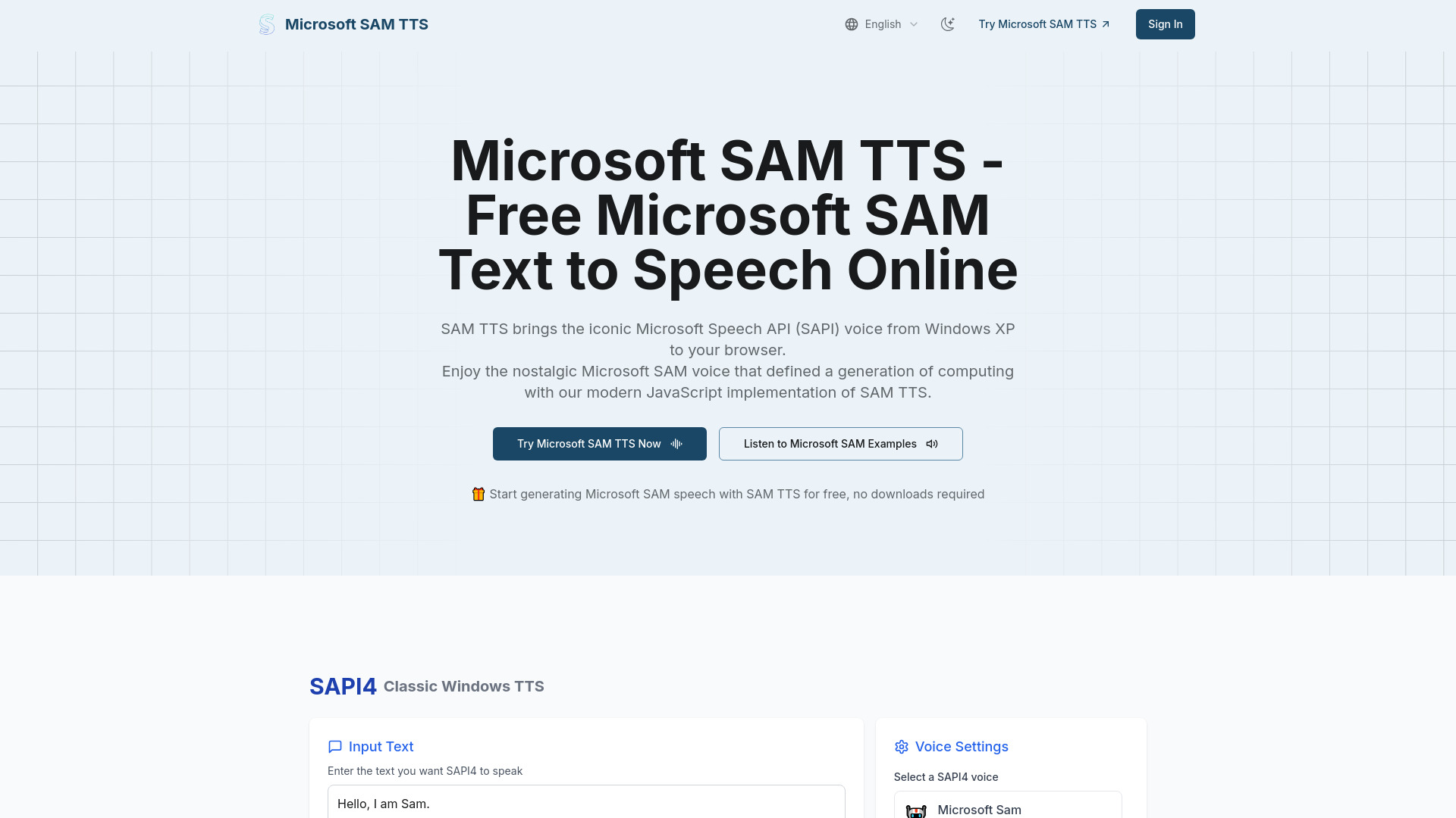 SAM TTS
