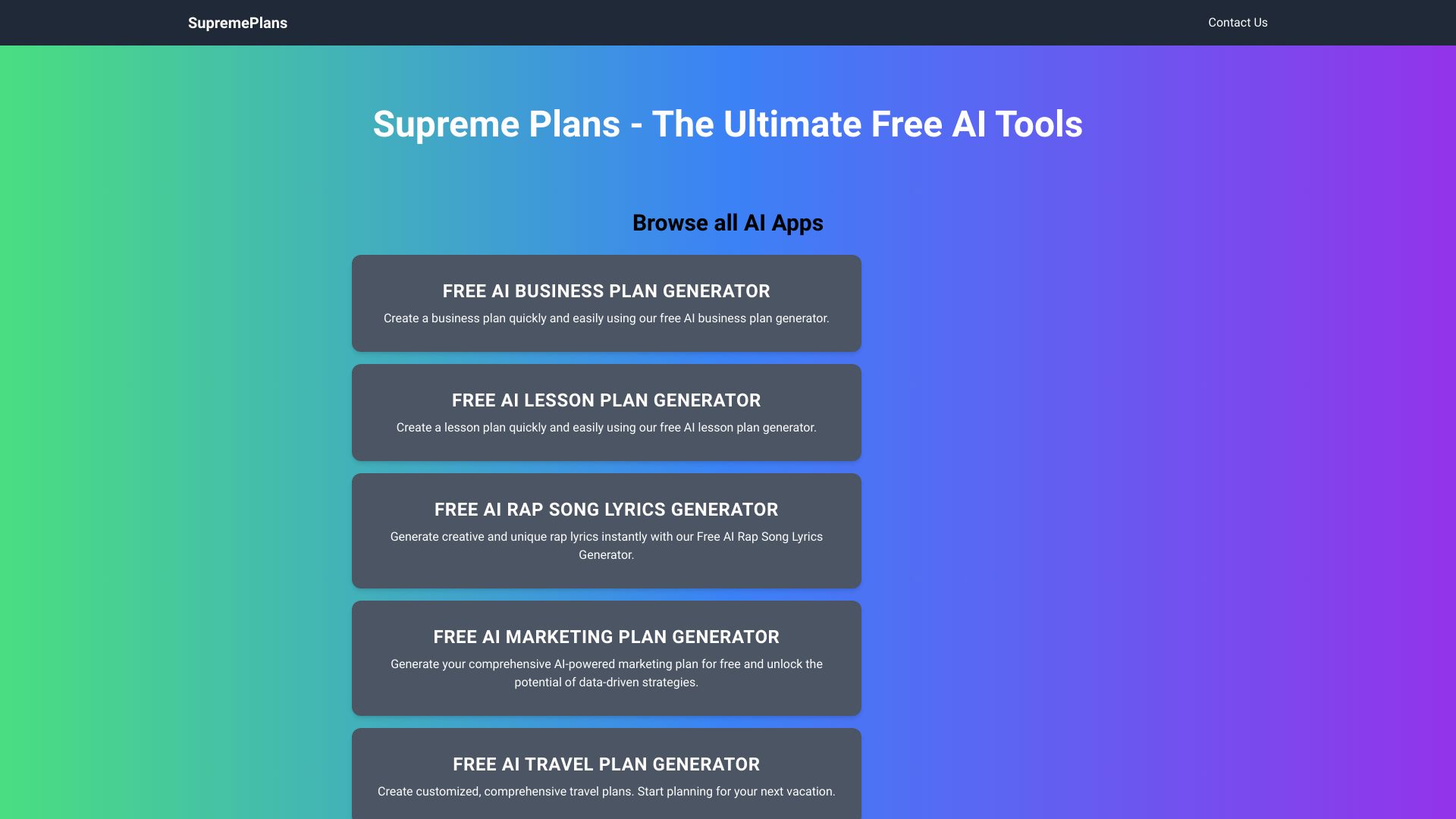 Supreme Plans