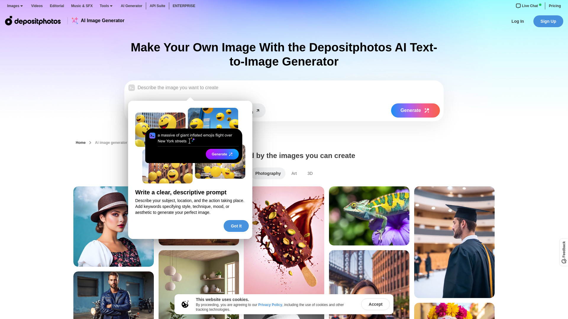Depositphotos AI image generator