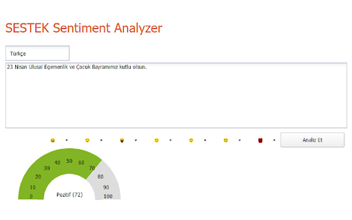 SESTEK Sentiment Analyzer - 谷歌插件