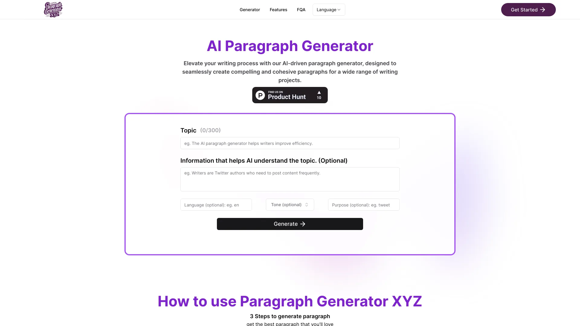Paragraph Generator AI - Free | XYZ