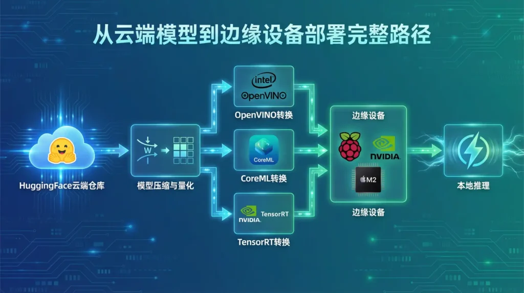 边缘设备AI模型转换与部署流程图