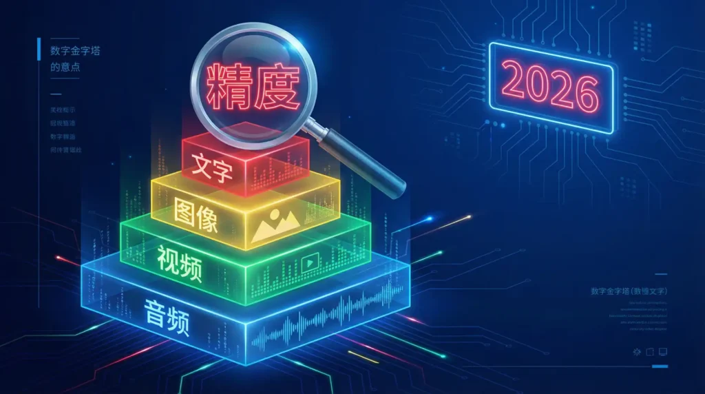 2026 多模态 AI 工具精度金字塔概念图