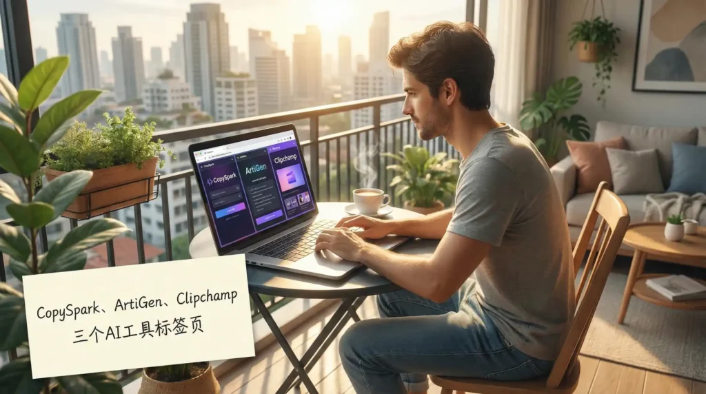 自由职业者同时使用多款免费AI工具工作