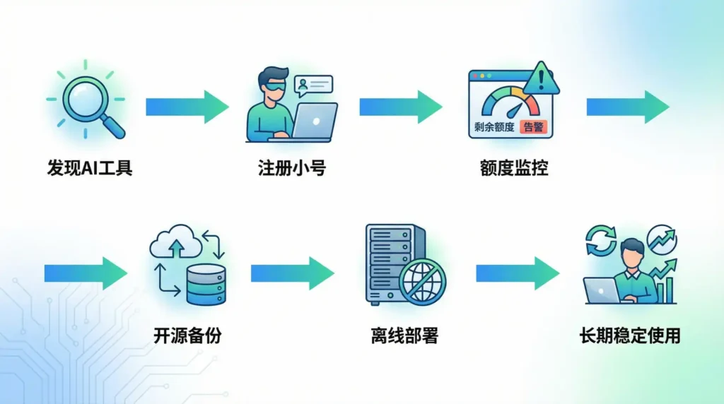 免费AI工具长期使用流程图