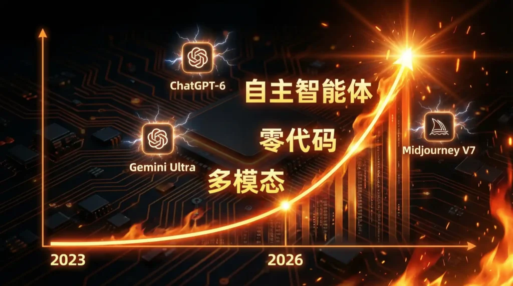 2023-2026 AI工具日活与融资曲线陡升，多模态零代码成关键词