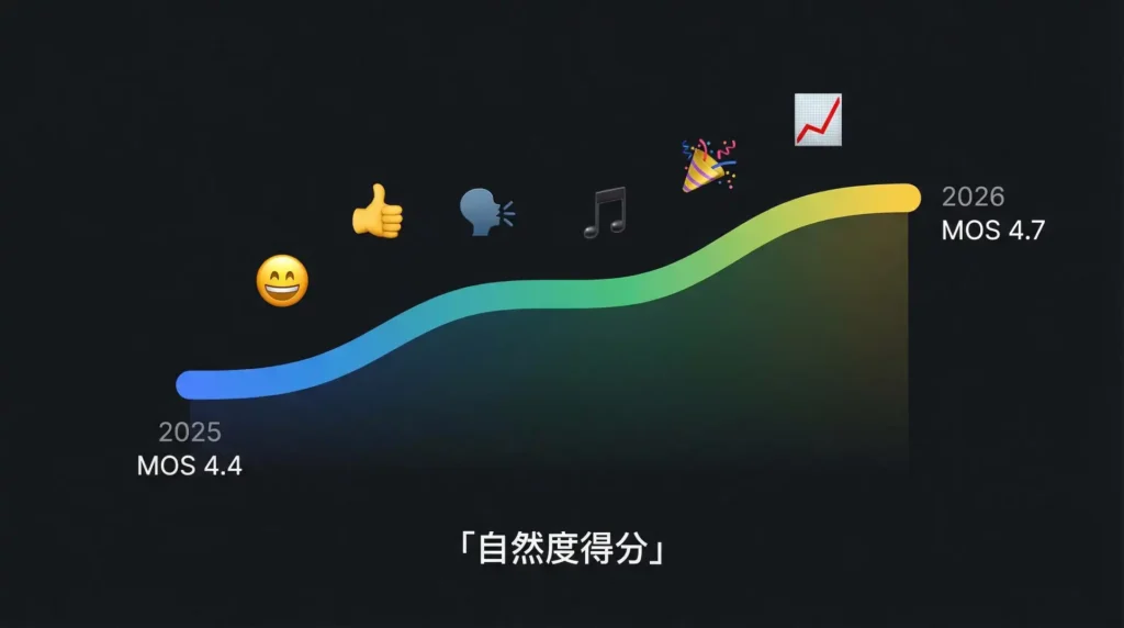 MOS自然度得分一年提升曲线