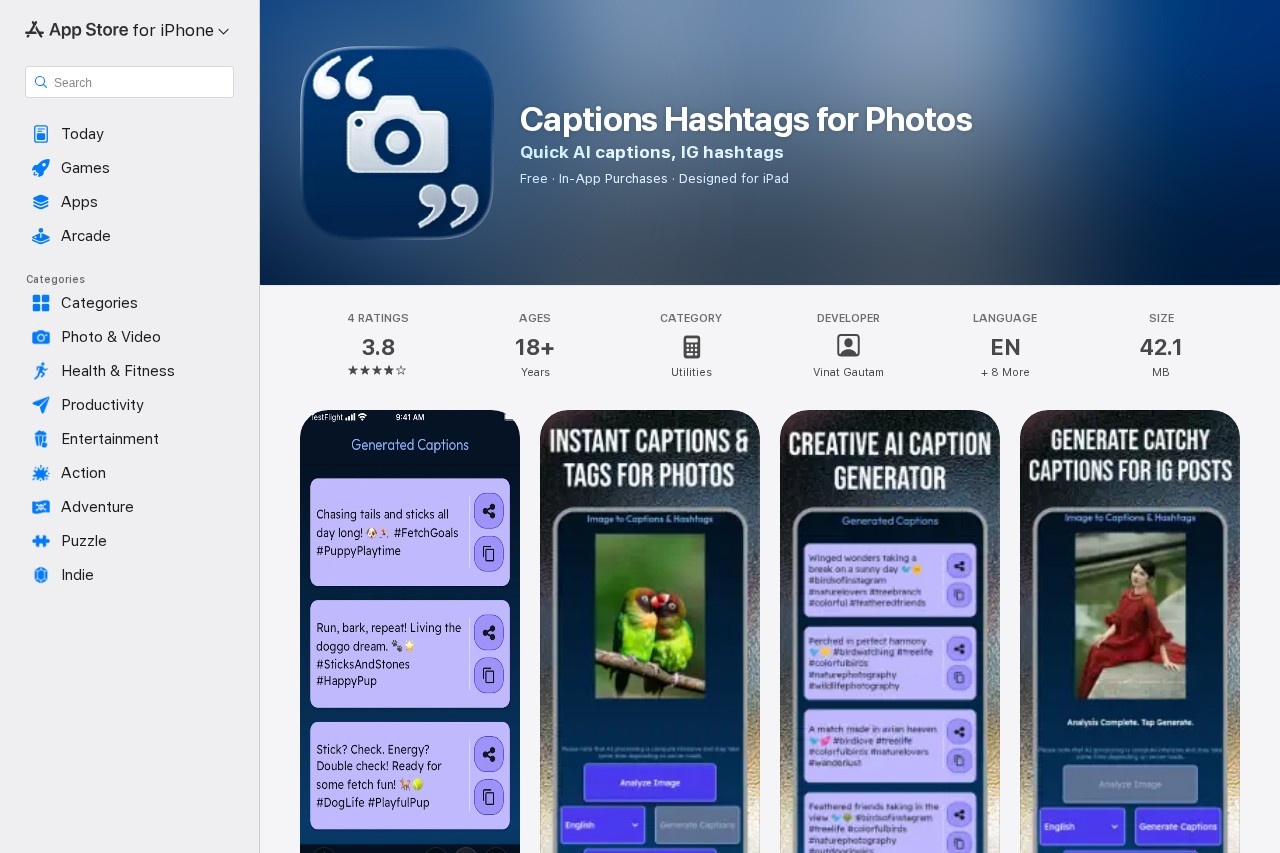 Captions Hashtags for Photos