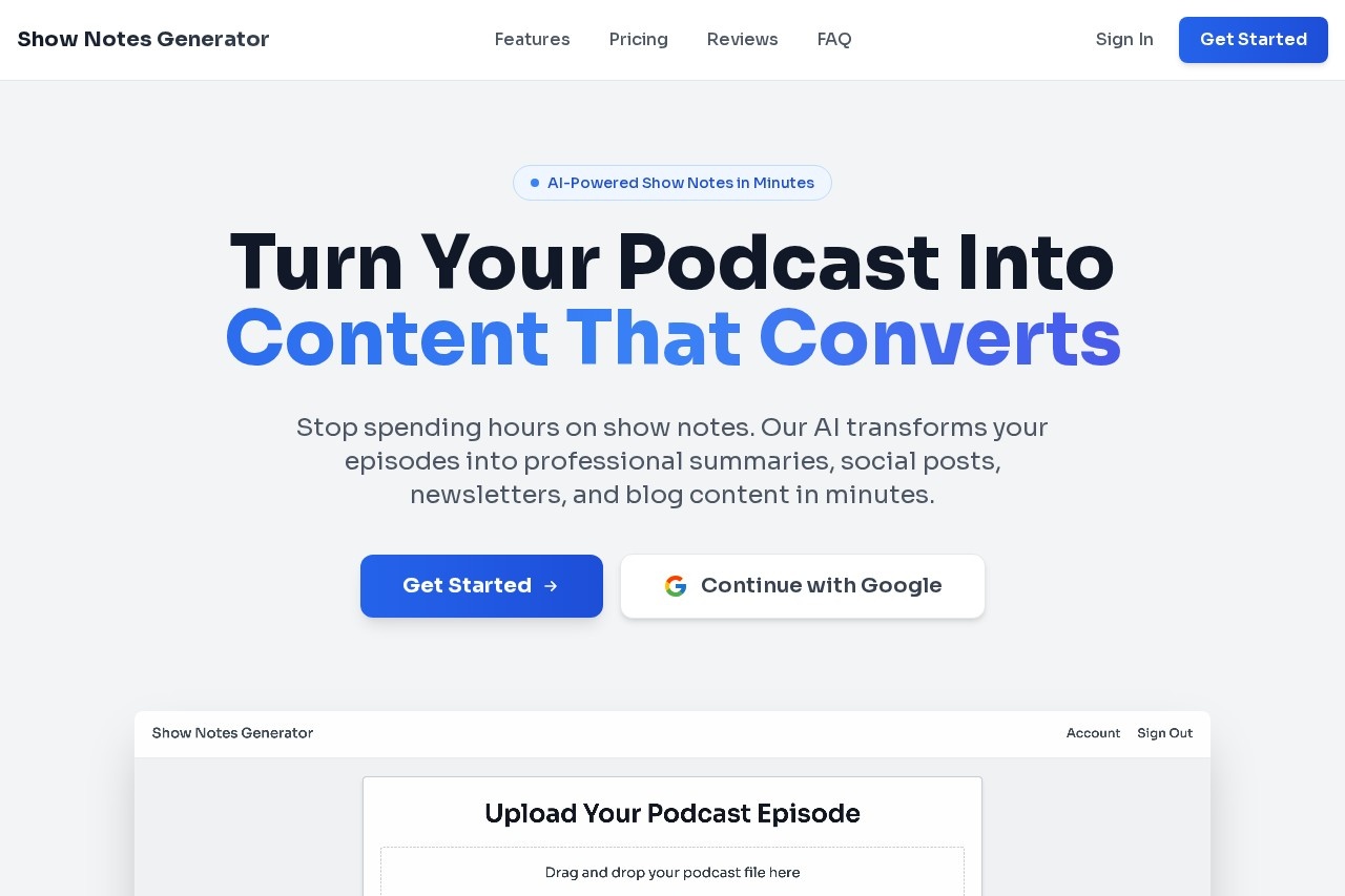 Podcast Show Notes Generator