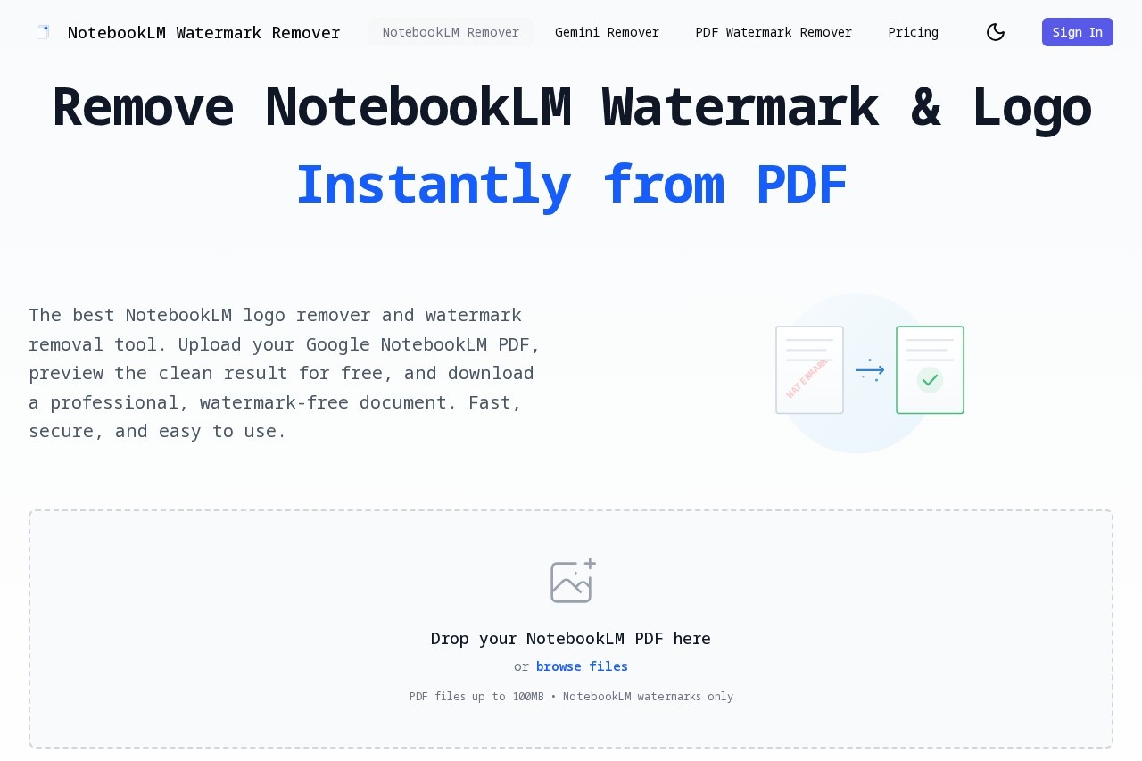 NotebookLM Watermark Remover