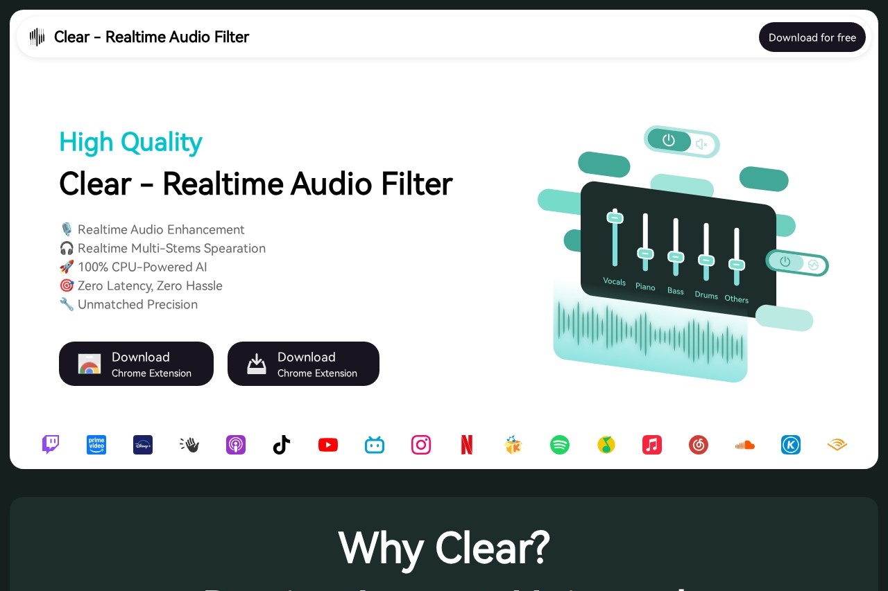 Clear - Realtime Audio Filter