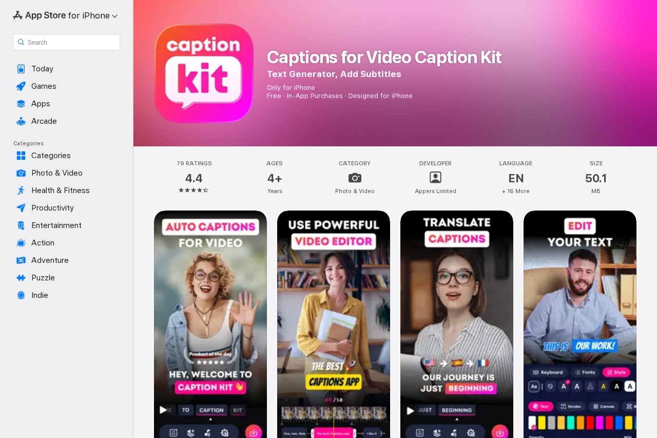 Captions for Video Caption Kit