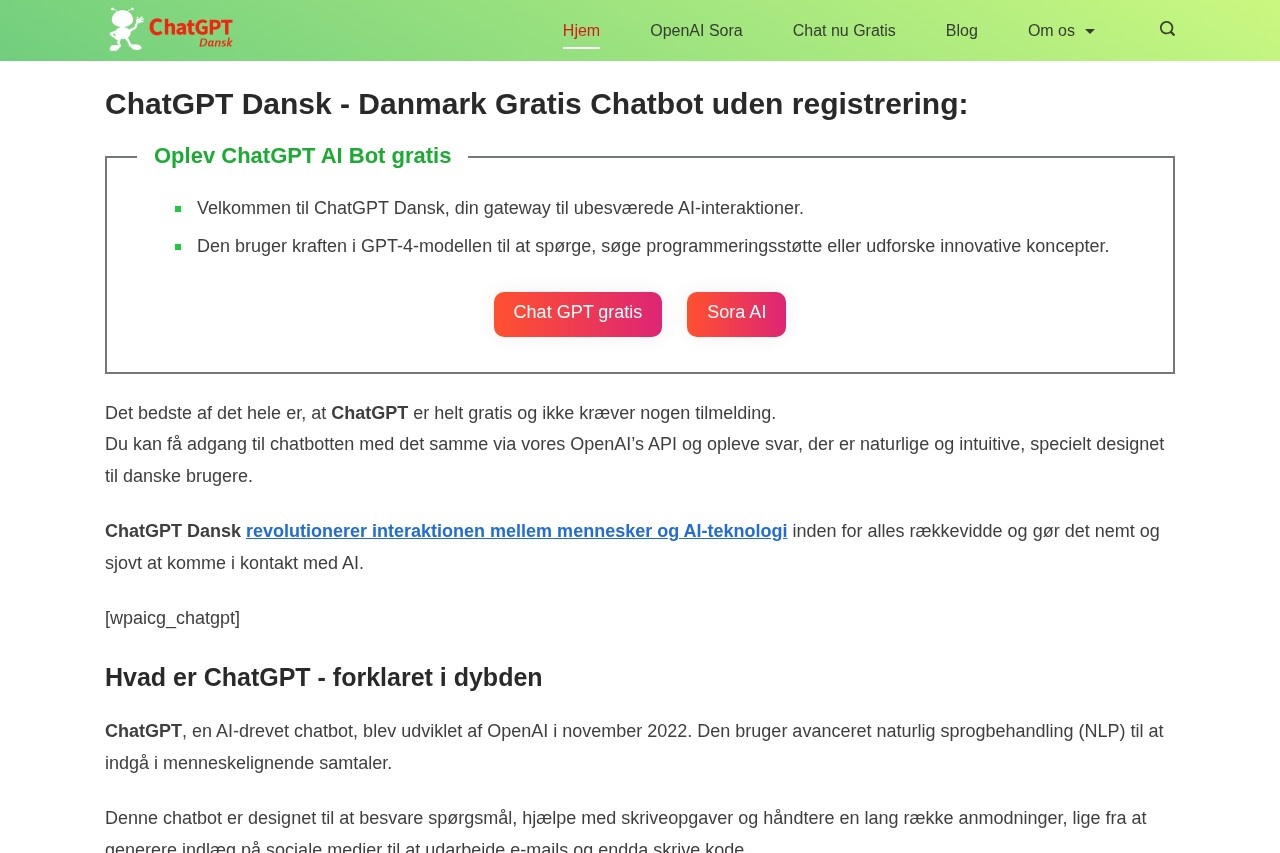 ChatGPT Dansk