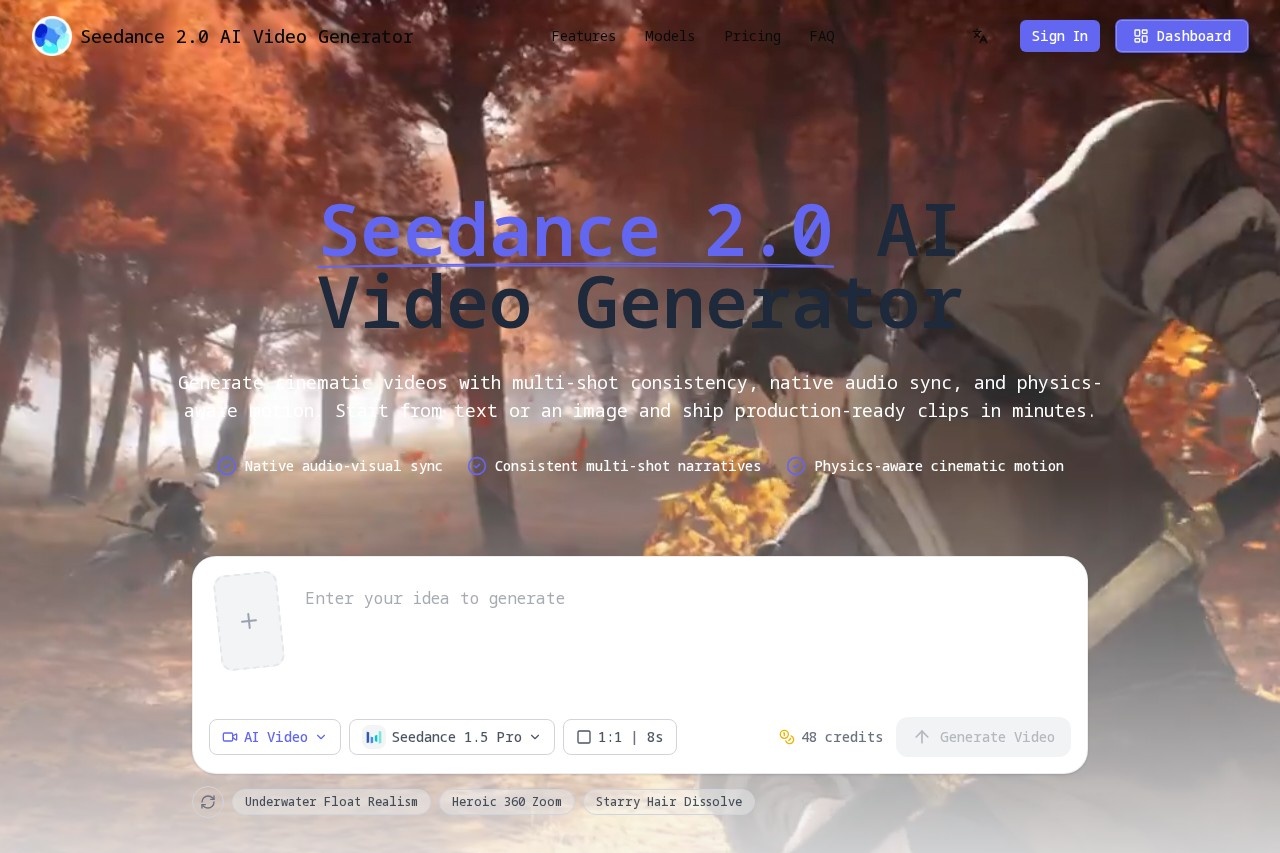 Seedance 2.0 AI Video Generator